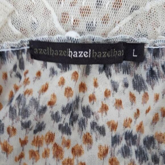 Hazel Boho Lace Crochet Spaghetti Strap Flowy Tiered Sharkbite‎ Tunic Top Sz L - Picture 3 of 10